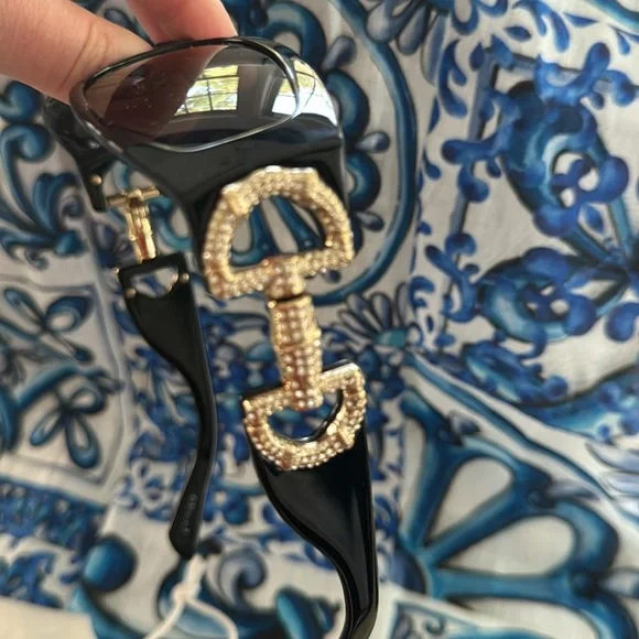 Gucci Blinged Out \'Bit\' Sunglasses GUCCI Square-frame rhinestone sunglasses - PureAtlanta.com main image 3